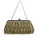 PULAMA Clutch Purse for Women, Pleated Satin Bridal Clutch Crossbody Evening Bag for Wedding & Prom Party, Army Green