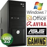 #4222 leiser STROM SPAR Gaming / Multimedia COMPUTER mit USB3 | Hexa-Core! AMD FX-Series FX-6100 6 x 3600 MHz | 8192MB DDR3 1333 | 1000GB S-ATA HDD | AMD Radeon HD 6670 2048 MB DVI/HDMI/VGA | ASUS Mainboard | 22x DVD-Brenner | Card-Reader | 150 MBit W-LAN | Windows7 Home Premium 64 (inklusive Windows8 Upgrade Option f�r 22 EUR) | Office 2010 | Avira AntiVirus 2013