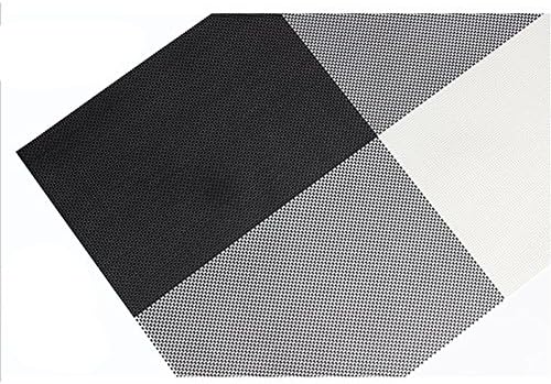 FANYI Kitchen PVC Weave Placemats Insulation Non-slip Washable Table Mats 12*18 Inch(6 Pieces) (Black)
