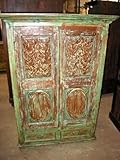 Rustic green patina Teak Wood cabinet Rustic Furniture India