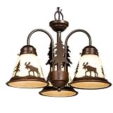 Yellowstone Indoor - 3 Light Chandelier Lighting Fixture or Rustic Ceiling Fan Kit - Bronze - B2419