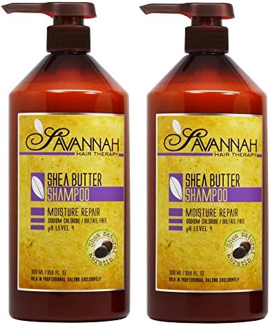 Savannah Shea Butter Shampoo 33.8oz / 1000ml "Pack of 2"