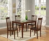 IMAGE OF Soho Dark Leg Table And Four Chair Set In Deep Brown Finish by Standard Furniture