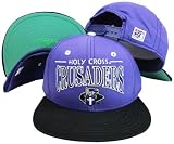 Holy Cross Crusaders Purple/Black Snapback Adjustable Plastic Snap Back Hat / Cap