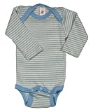 Produkt-Bild: Baby Body langarm, Wolle & Seide, Engel Natur, Gr. 110/116, Bleu geringelt