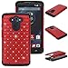 Droid Turbo Case, SGM (TM) Hybrid Gel Rhinestone Bling Armor Defender Case for Motorola Droid Turbo [SGM (TM) Logo] (Red)