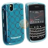 TPU Rubber Skin Case for Blackberry Tour 9630, Clear Blue Concentric Circle ....