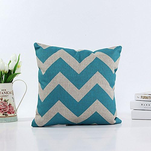 Yamimi raised grain Linen Cloth Pillow Cover Cushion Case 18",blue