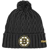 Reebok Boston Bruins Womens' Knit Hat With Pom One Size Fits All