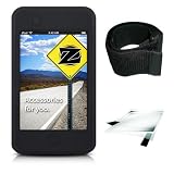 iPod Touch Premium Silicone Case for Apple iPod Touch 8GB and 16GB MP3 Players with Screen Protector and Armband - Midnight Black