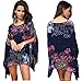 King Ma Women's Loose Chiffon Batwing Sleeve Top
