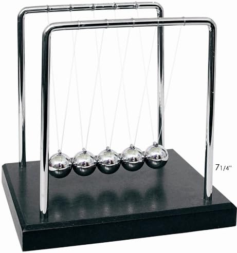 GenericOTC Newton's Cradle 7.25" Desk Top Pendulum Toy with 5 Metal Balls