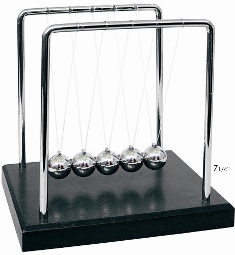 GenericOTC Newton's Cradle 7.25" Desk Top Pendulum Toy with 5 Metal Balls