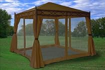 Lowprie 10 X 10 Deluxe Steel Frame Gazebo W Mosquito Curtain