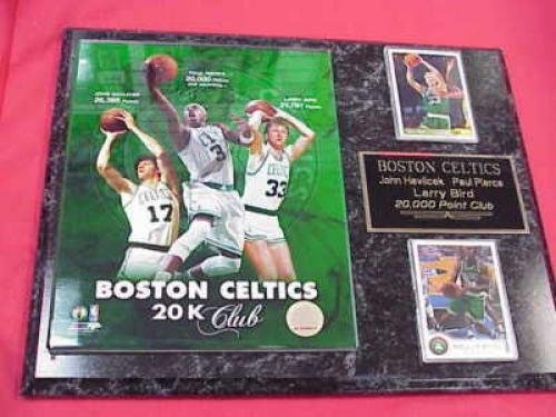 Celtics Larry Bird John Havlicek 2 Card Collector Plaque