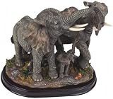 Elephant Family Collectible Wildlife Animal Figurine Statue Sculpture