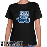 NCAA Tennessee State Tigers Ladies Black Distressed Logo Vintage Classic Fit T-shirt