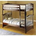 Orbelle Twin Over Twin Bunk Bed, Cherry