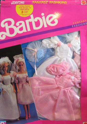Barbie Fantasy Fashions - 2 WEDDING BRIDAL Fashion Outfits (1989)