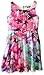 My Michelle Girls' Big Printed Gingham Chiffon Skater Dress with Inverted Pleats at Front