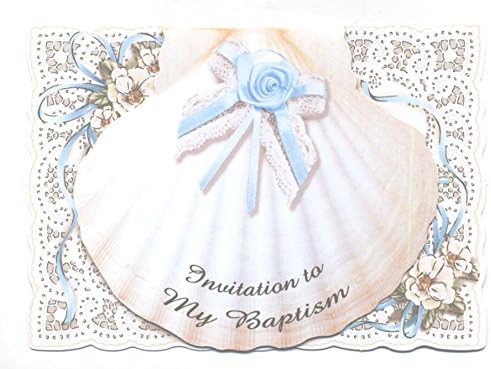10 Shell Design Girl Baptism Invitations