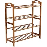 Songmics 100% Natural Bamboo 4-Tier Shoe Rack Entryway Shoe Shelf Storage Organizer ULBS94N