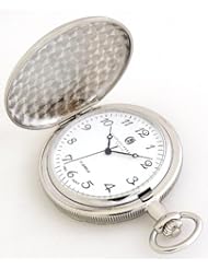 Charles-Hubert, Paris Mechanical Pocket Watch Polished Chrome Plated Exclusive Arabic Numeral Dial!