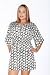 Perpetual Vogue Black White Chain Print Smocked Waist Tunic Dress