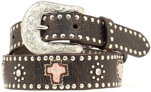 Nocona Girls' Cross And Heart Leather Belt