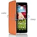 MoKo LG G Pad 7.0 Case - Ultra Slim Smart-shell Stand Case for LG G Pad V400 / V410 (LTE) / VK410 / UK410 / LK430 (G Pad F7.0) 7-Inch Android Tablet, ORANGE (With Smart Cover Auto Wake / Sleep)