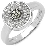 0.24 Carat Genuine Champagne and White Diamond Sterling Silver Ring