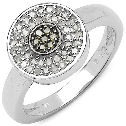 0.24 ct. t.w. Genuine Champagne and White Diamond Ring in Sterling Silver