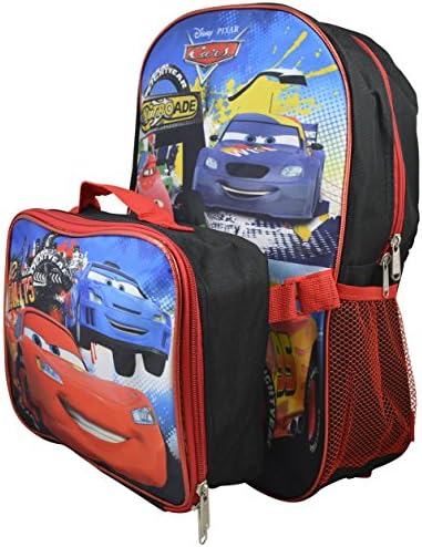 Disney Pixar Cars Kid's Large 16" Backpack with Detachable Lunchbox