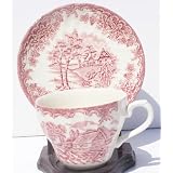 Churchill Fine English Bone China Teacup and Saucer Brook Pink by 