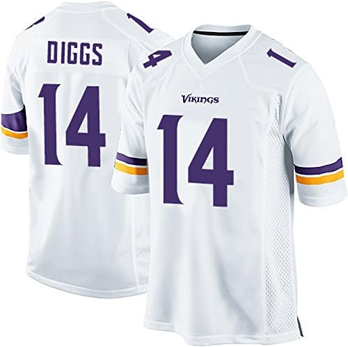 GADFIKOR Minnesota City Football Vikings Stefon Diggs#14 Adult Popular Jersey (White, XXL)
