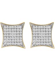 10K Yellow Gold 0.33CT White Diamond Micro-Pave Earring