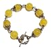 The Black Cat Jewellery Store-Yellow (dyed) Jade & Vintage Brass Bracelet 21cm