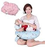 楽々！授乳用クッション 授乳枕 抱き枕 お座りサポート TIHANS ベビーベッド ベビー＆ママ 多機能 リラックス効果 妊婦抱き枕　妊婦枕 調節可能　哺乳瓶収納可能　出産祝いクマさん ピンク