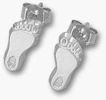 North Carolina Tar Heels 3/8 Tar Heel Post Earrings - Sterling Silver Jewelry