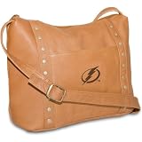 NHL Tampa Bay Lightning Pangea Tan Leather Women's Mini Top Zip Handbag