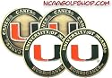 (4) Miami Hurricanes Golf Ball Markers