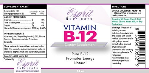 Esprit Nutrients Vitamin B-12 2 Fl. Oz. Drops