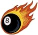 Flaming 8-Ball Embroidered Patch Billiards Pool Iron-on Fire Eight Biker Emblem