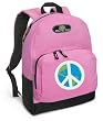 World Peace Sign Pink Backpack Peace Signs for Travel, Daypack CUTE School Bags Best Unique Cute Gifts for Girls, Students Ladies -