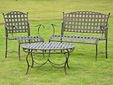 Santa Fe Iron Settee Set of Three (Matte Brown) (41"W x 36"H x 19"D)