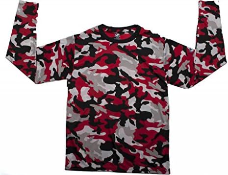 CAMOsport Men's Long Sleeve Tee - Monte Medium Red-Black-White-Gray