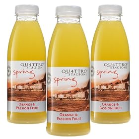 Qu4ttro Stagioni Spring Orange and Passionfruit Juice Drink 500 ml (Pack of 12)