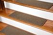 Dean Serged DIY Carpet Stair Treads (13) - Rich Earth Plush 27" X 9" with Double-Sided Tape Included