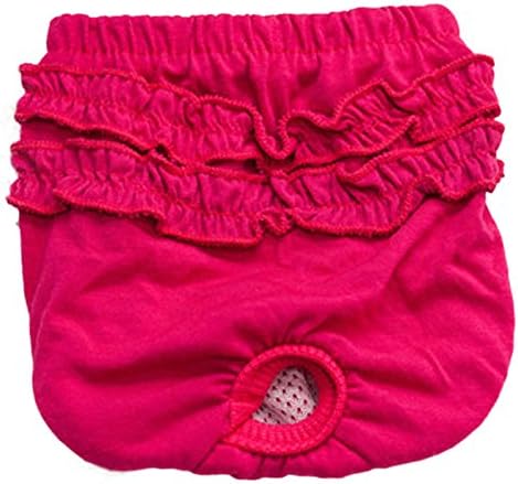 Loners Pet Puppy Underwear Dog Physiological Panty Diaper Bitch In Season Sanitary Panties For Girl Female (M, red)