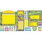 Trend Enterprises 132 pieces Jungle Fun Calendar Bulletin Board Set (T-8222)